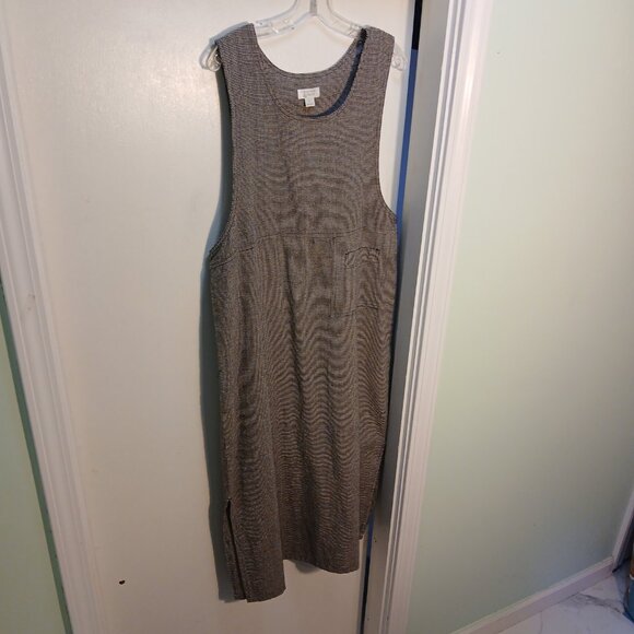Christopher & Banks Linen/Cotton Lagenlook Maxi Sleeveless Sheath Dress Sz L - Picture 9 of 9
